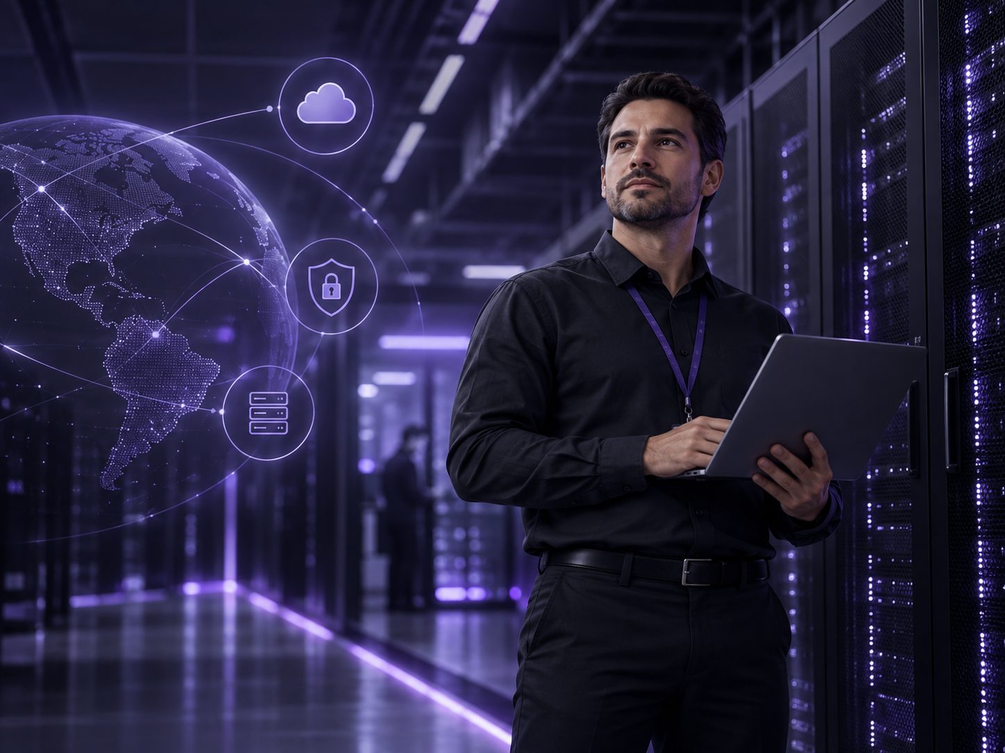 Especialista gestionando infraestructura tecnológica